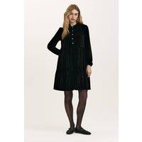 Finery London Women's Rosanna Velvet Mini Shirt Dress in Black | Size: 10