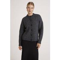 Finery London Women's Ailsa Round Neck Knitted Cardigan in Dark Grey | Size: 8