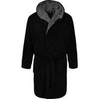 D555 Men's Newquay Hooded Kingsize Dressing Gown in Black | Size: 8XL