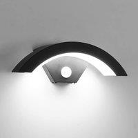 Pheashine Black Sleek U-Shaped Outdoor Wall Light 24W With Light Sensor