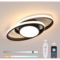 Pheashine LED Ceiling Light, 39W Dimmable 3000-6500K with Remote, Indoor Fixture in Black