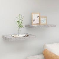 Berkfield Home Floating Wall Shelves 2 pcs Concrete Grey 40x23x3.8 cm MDF