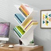 Havendro White 5 Tier Bookshelf Display Bookcase Tree Shape Storage Rack