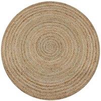 Berkfield Home Area Rug Braided Jute 120 cm Round in Beige | Size: 100 cm diameter