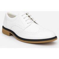 SIRRI Men's Children's Derby Brogue Lace Up Dress Shoes - White | Size: 2