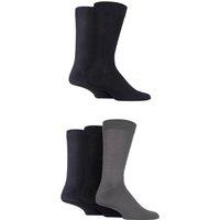 SOCKSHOP Men's 5 Pair Plain, Striped & Patterned Bamboo Socks in Grey | Size: 7-11