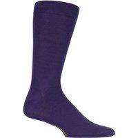 SOCKSHOP Men's 1 Pair Colour Burst Bamboo Socks with Smooth Toe Seams in Plum | Size: 12-14