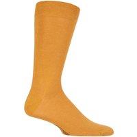 SOCKSHOP Men's 1 Pair Colour Burst Bamboo Socks with Smooth Toe Seams in Yellow | Size: 12-14