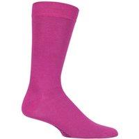 SOCKSHOP Men's 1 Pair Colour Burst Bamboo Socks with Smooth Toe Seams in Rose | Size: 12-14