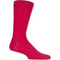 SOCKSHOP Men's 1 Pair Colour Burst Bamboo Socks with Smooth Toe Seams in Raspberry | Size: 12-14