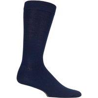 SOCKSHOP Men's 1 Pair Colour Burst Bamboo Socks with Smooth Toe Seams in Navy | Size: 7-11