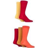 SOCKSHOP Men's 5 Pair Plain, Striped & Patterned Bamboo Socks in Crimson | Size: 7-11