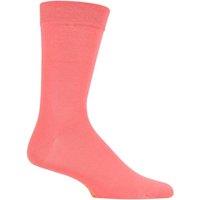 SOCKSHOP Men's 1 Pair Colour Burst Bamboo Socks with Smooth Toe Seams in Peach | Size: 12-14
