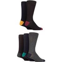 SOCKSHOP Men's 5 Pair Plain, Striped & Patterned Bamboo Socks in Indigo | Size: 7-11