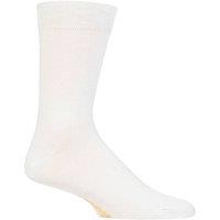 SOCKSHOP Men's 1 Pair Colour Burst Bamboo Socks with Smooth Toe Seams in White | Size: 12-14