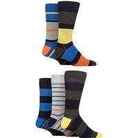 SOCKSHOP Men's 5 Pair Plain, Striped & Patterned Bamboo Socks in Mid Navy | Size: 7-11