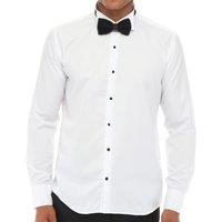 TruClothing Men's Wing Collar Double Cuff Piping Shirt in White | Size: XL