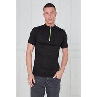ELAINA FASHION Men's Half Zip Soft Knit Top - Black | Size: Medium