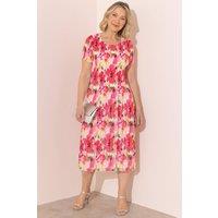 Anna Rose Women's Floral Watercolour Dress in Pink | Size: Small