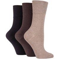 SOCKSHOP Iomi Women's 3 Pair Bamboo Diabetic Socks in Dark Brown | Size: 4-8
