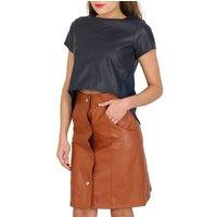 Cutie London Women's Panelled Leatherette Top in Navy | Size: 12