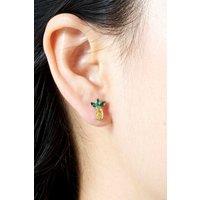 Outrage London Women's Silver pineapple stud earring | Size: Small