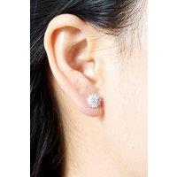 Outrage London Women's Silver diamond daisy stud earrings | Size: Small