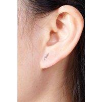 Outrage London Women's Small Minimalistic Silver Lightning Bolt Studs