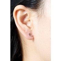Outrage London Women's Silver half moon stud earrings | Size: Small