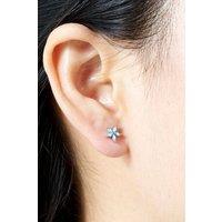 Outrage London Women's Silver turquoise flower stud earrings | Size: Small