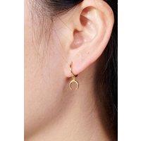Outrage London Women's Moon Crescent Hoop Earrings, Gold Hoops, Minimalistic | Size: Small