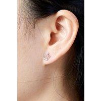 Outrage London Women's Silver crown stud earrings | Size: Small