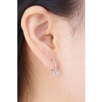 Outrage London Women's Butterfly Hoop Earrings in Silver | Size: Small