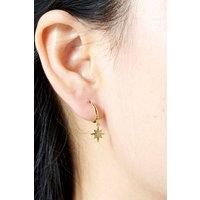 Outrage London Women's Gold Starburst Charm Hoop Earrings | Size: Small
