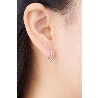 Outrage London Women's 925 Sterling Silver Moon & Star Mismatched Hoop Earrings | Size: Small