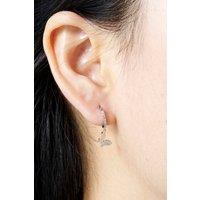 Outrage London Women's Silver diamond butterfly hoop earrings | Size: Small