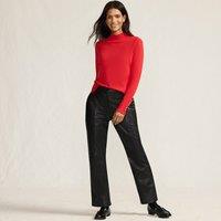 Lands' End Women's Leather Trousers in Black | Size: 14