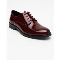 SIRRI Boy's Kids' Derby Patent Lace Up Formal Shoes in Burgundy | Size: 2