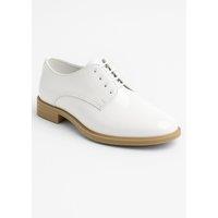 SIRRI Boy's Kids Derby Patent Lace Up Formal Communion Shoes in White | Size: 4