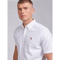 U.S. POLO ASSN. Men's Short Sleeve Oxford Shirt in White | Size: Large