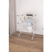 H&O Direct Foldable Clothes Drying Rack Clothes Airer in White