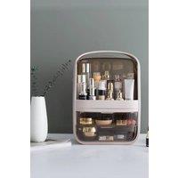 Living and Home Makeup Organiser for Vanity, Clear Cosmetic Storage Organizer, Skin Care Lipstick Holder Organizer and Display Box with Lid in Pink