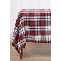 Homescapes Macduff Tartan Christmas Tablecloth, 137cm x 178cm in Red | Size: 137 cm x 178 cm