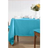 Homescapes Plain Cotton Tablecloth, 178cm x 300cm in Blue | Size: 178 cm x 300 cm