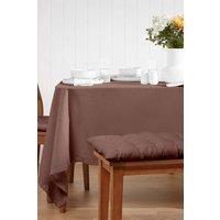 Homescapes Plain Cotton Tablecloth, 178cm x 300cm in Chocolate | Size: 178 cm x 300 cm