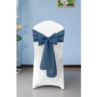 Neel Blue 10pcs Hessian Chair Sashes, 22cm x 280cm in Mid Blue | Size: 22 cm x 280 cm