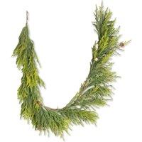 Shatchi Christmas Garland With Mini Pine Cones 180cm Garlands For Door Decor in Green | Size: 180 cm