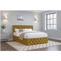Comfi Beds Plush Divan Bed & Mattress, 26 Chesterfield HB FB & 2 Drawers in Mustard | Size: Super King