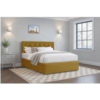 Nexus Mattresses Ltd Plush Divan Bed with Mattress, 26 Chesterfield HB, 2 Drawers in Mustard | Size: Super King