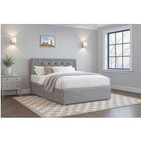 Nexus Mattresses Ltd Plush Divan Bed with Mattress, 26" Chesterfield HB, 2 Drawers in Silver | Size: Small Double